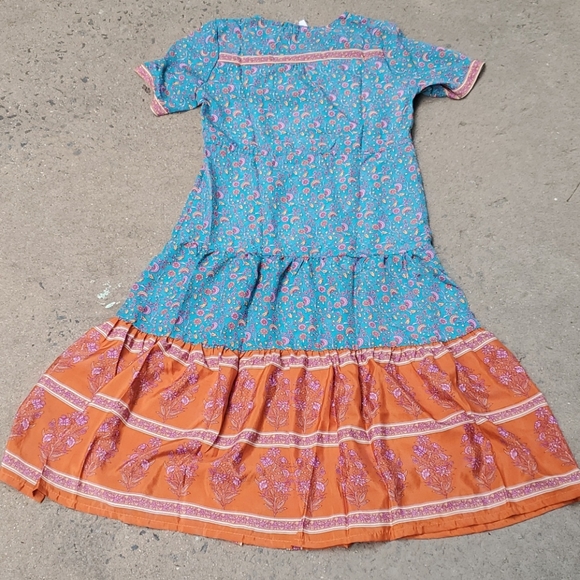 Border print button front midi dress - Picture 9 of 9